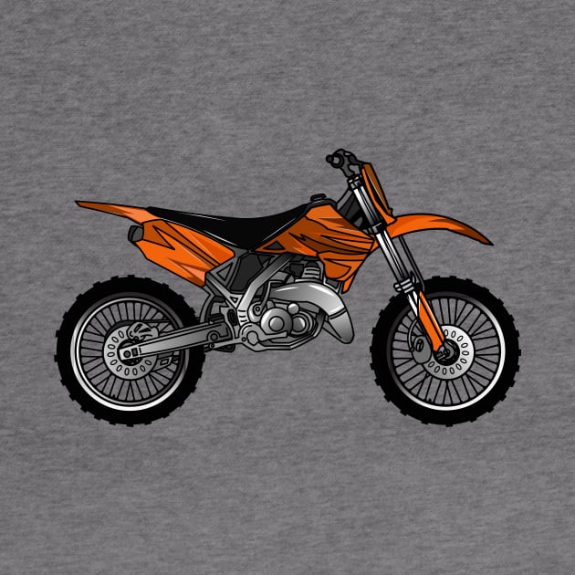 Dirt bike off-road motorcycle / motocross cartoon by Miss Cartoon